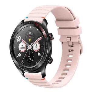 For Honor Watch Dream Wavy Dotted Stitched 22mm Silicone Watch Band(Rose Pink)