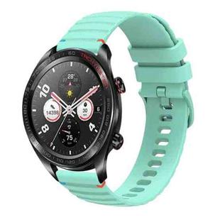 For Honor Watch Dream Wavy Dotted Stitched 22mm Silicone Watch Band(Teal Green)