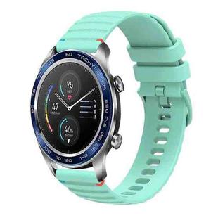 For Honor Magic Watch Wavy Dotted Stitched 22mm Silicone Watch Band(Teal Green)