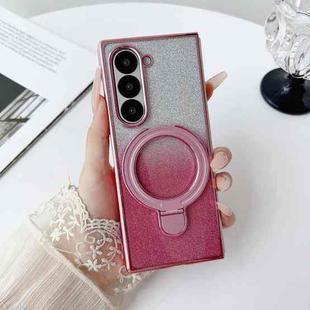 For Samsung Galaxy Z Fold6 Gradient Glitter Plating Magsafe Phone Case(Red)