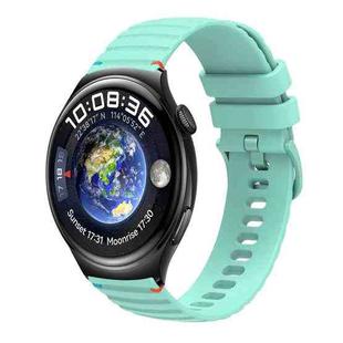 For Huawei Watch 4 Wavy Dotted Stitched 22mm Silicone Watch Band(Teal Green)