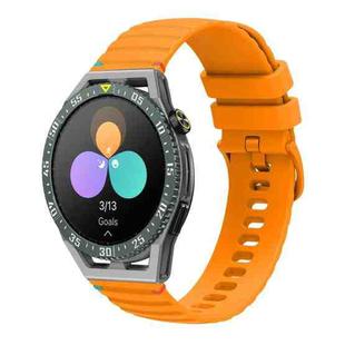 For Huawei Watch GT 3 SE Wavy Dotted Stitched 22mm Silicone Watch Band(Amber Yellow)