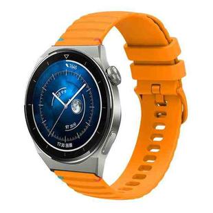 For Huawei Watch GT 3 Pro 46mm Wavy Dotted Stitched 22mm Silicone Watch Band(Amber Yellow)