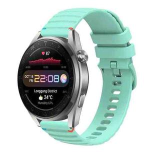 For Huawei Watch 3 Pro Wavy Dotted Stitched 22mm Silicone Watch Band(Teal Green)