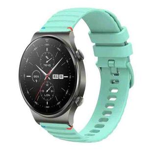 For Huawei Watch GT 2 Pro Wavy Dotted Stitched 22mm Silicone Watch Band(Teal Green)