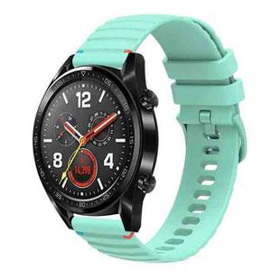 For Huawei Watch GT Wavy Dotted Stitched 22mm Silicone Watch Band(Teal Green)