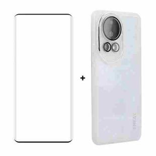 For Huawei nova 12 Pro ENKAY Hat-Prince Translucent Matte TPU Phone Case with Lens Film + 3D Hot Bending Film(White)