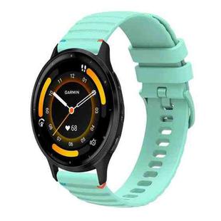 For Garmin Venu 3 Wavy Dotted Stitched 22mm Silicone Watch Band(Teal Green)