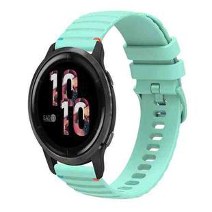 For Garmin Venu 2 Wavy Dotted Stitched 22mm Silicone Watch Band(Teal Green)