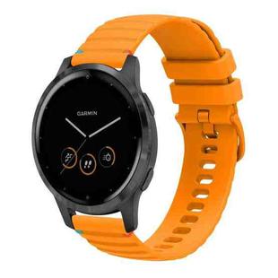 For Garmin Vivoactive 4 Wavy Dotted Stitched 22mm Silicone Watch Band(Amber Yellow)