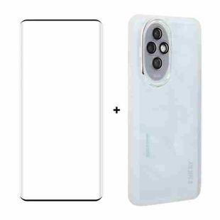 For Honor 200 ENKAY Hat-Prince Translucent Matte TPU Phone Case with Lens Film + 3D Hot Bending Film(White)