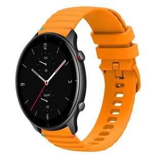 For Amazfit Watch GTR 2e Wavy Dotted Stitched 22mm Silicone Watch Band(Amber Yellow)