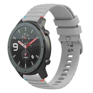 For Amazfit Watch GTR Wavy Dotted Stitched 22mm Silicone Watch Band(Gray)