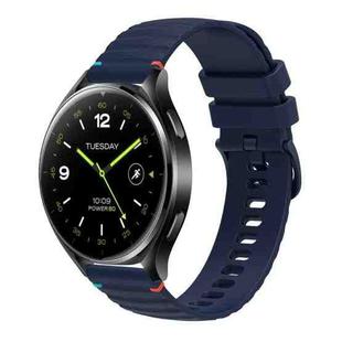 For Xiaomi Watch 2 Wavy Dotted Stitched 22mm Silicone Watch Band(Navy Blue)