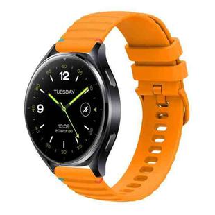 For Xiaomi Watch 2 Wavy Dotted Stitched 22mm Silicone Watch Band(Amber Yellow)