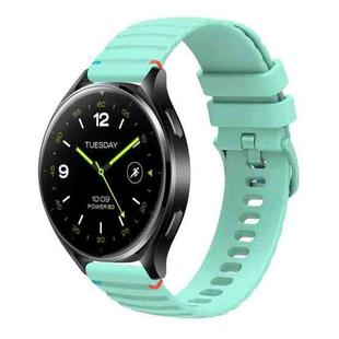 For Xiaomi Watch 2 Wavy Dotted Stitched 22mm Silicone Watch Band(Teal Green)