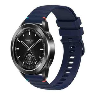 For Xiaomi Watch S3 Wavy Dotted Stitched 22mm Silicone Watch Band(Navy Blue)