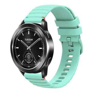 For Xiaomi Watch S3 Wavy Dotted Stitched 22mm Silicone Watch Band(Teal Green)