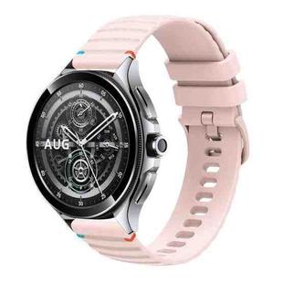 For Xiaomi Watch 2 Pro Wavy Dotted Stitched 22mm Silicone Watch Band(Rose Pink)