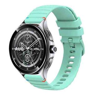 For Xiaomi Watch 2 Pro Wavy Dotted Stitched 22mm Silicone Watch Band(Teal Green)