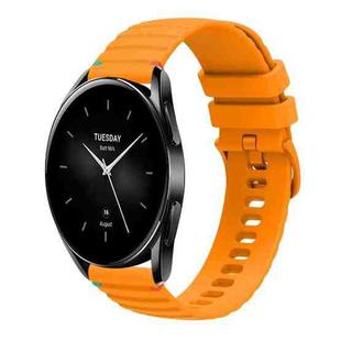 For Xiaomi Watch S2 Wavy Dotted Stitched 22mm Silicone Watch Band(Amber Yellow)