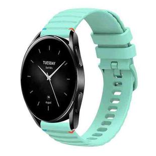 For Xiaomi Watch S2 Wavy Dotted Stitched 22mm Silicone Watch Band(Teal Green)