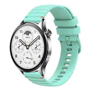 For Xiaomi Watch S1 Pro Wavy Dotted Stitched 22mm Silicone Watch Band(Teal Green)