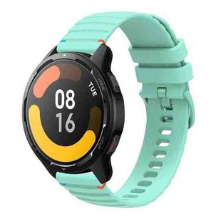 For Xiaomi Watch S1 Active Wavy Dotted Stitched 22mm Silicone Watch Band(Teal Green)