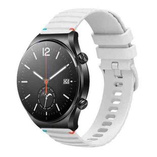 For Xiaomi Watch S1 Wavy Dotted Stitched 22mm Silicone Watch Band(White)