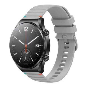 For Xiaomi Watch S1 Wavy Dotted Stitched 22mm Silicone Watch Band(Gray)