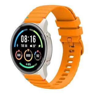 For Xiaomi Watch Sport Wavy Dotted Stitched 22mm Silicone Watch Band(Amber Yellow)