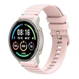 For Xiaomi Watch Sport Wavy Dotted Stitched 22mm Silicone Watch Band(Rose Pink)