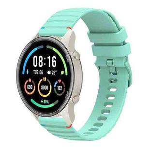 For Xiaomi Watch Sport Wavy Dotted Stitched 22mm Silicone Watch Band(Teal Green)