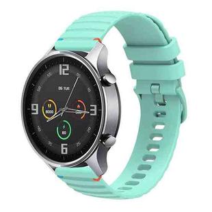 For Xiaomi Watch Color Wavy Dotted Stitched 22mm Silicone Watch Band(Teal Green)