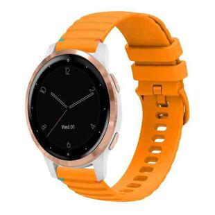 For Garmin Vivoactive 4S Wavy Dotted Stitched 18mm Silicone Watch Band(Amber Yellow)