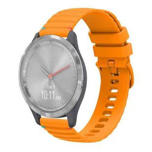 For Garmin Vivomove 3S Wavy Dotted Stitched 18mm Silicone Watch Band(Amber Yellow)