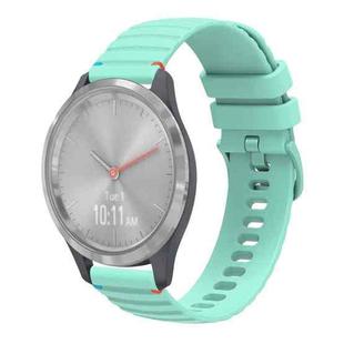 For Garmin Vivomove 3S Wavy Dotted Stitched 18mm Silicone Watch Band(Teal Green)