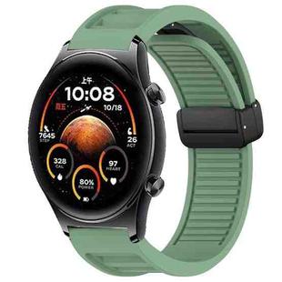 For Honor Watch GS 4 Window Blind Magnetic Buckle 22mm Silicone Watch Band(Pine Green)