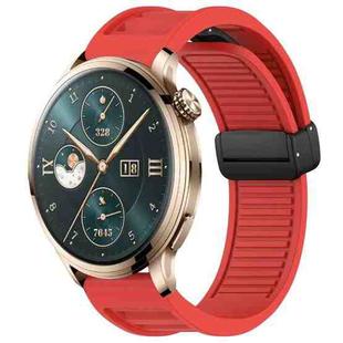 For Honor Watch 4 Pro Window Blind Magnetic Buckle 22mm Silicone Watch Band(Red)