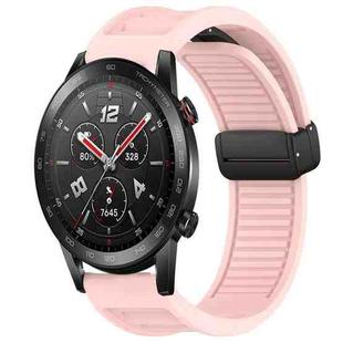 For Honor Watch GS 3i Window Blind Magnetic Buckle 22mm Silicone Watch Band(Pink)