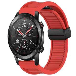 For Honor Watch GS 3i Window Blind Magnetic Buckle 22mm Silicone Watch Band(Red)