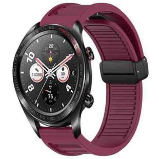 For Honor Watch Dream Window Blind Magnetic Buckle 22mm Silicone Watch Band(Wine Red)