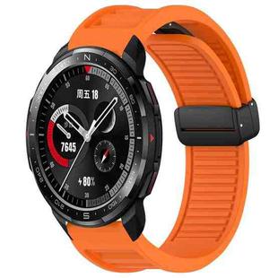 For Honor Watch GS Pro Window Blind Magnetic Buckle 22mm Silicone Watch Band(Orange)