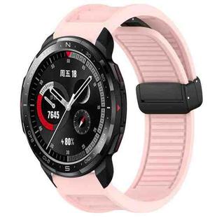 For Honor Watch GS Pro Window Blind Magnetic Buckle 22mm Silicone Watch Band(Pink)