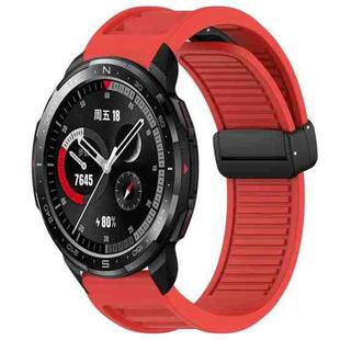 For Honor Watch GS Pro Window Blind Magnetic Buckle 22mm Silicone Watch Band(Red)