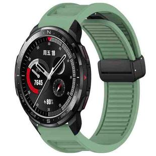 For Honor Watch GS Pro Window Blind Magnetic Buckle 22mm Silicone Watch Band(Pine Green)