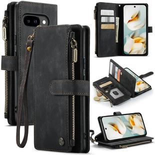 For Google Pixel 9a CaseMe C30 Card Slots Zipper Wallet Leather Phone Case(Black)