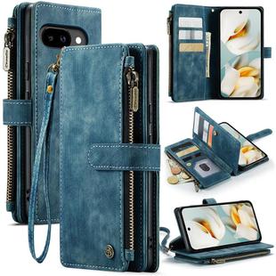 For Google Pixel 9a CaseMe C30 Card Slots Zipper Wallet Leather Phone Case(Blue)