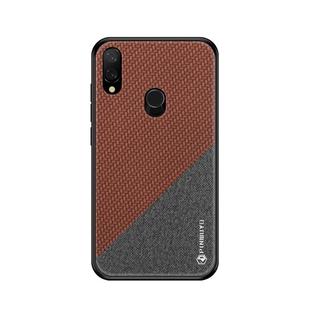 PINWUYO Honors Series Shockproof PC + TPU Protective Case for Xiaomi Play / Redmi 7 Pro(Brown)