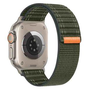 For Apple Watch Ultra 2 49mm Sea Wave Nylon Hook and Loop Fastener Watch Band(Army Green)